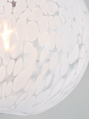 Pacific Lifestyle White Speckled Glass Pendant Ceiling Light - Image 4 of 6