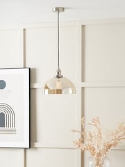 Pacific Lifestyle Natural Metal and Lustre Glass Dome Pendant Ceiling Light - Image 1 of 6