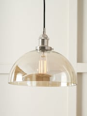 Pacific Lifestyle Natural Metal and Lustre Glass Dome Pendant Ceiling Light - Image 2 of 6