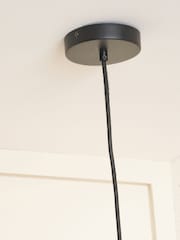 Pacific Lifestyle Natural Metal and Lustre Glass Dome Pendant Ceiling Light - Image 4 of 6