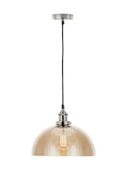 Pacific Lifestyle Natural Metal and Lustre Glass Dome Pendant Ceiling Light - Image 6 of 6