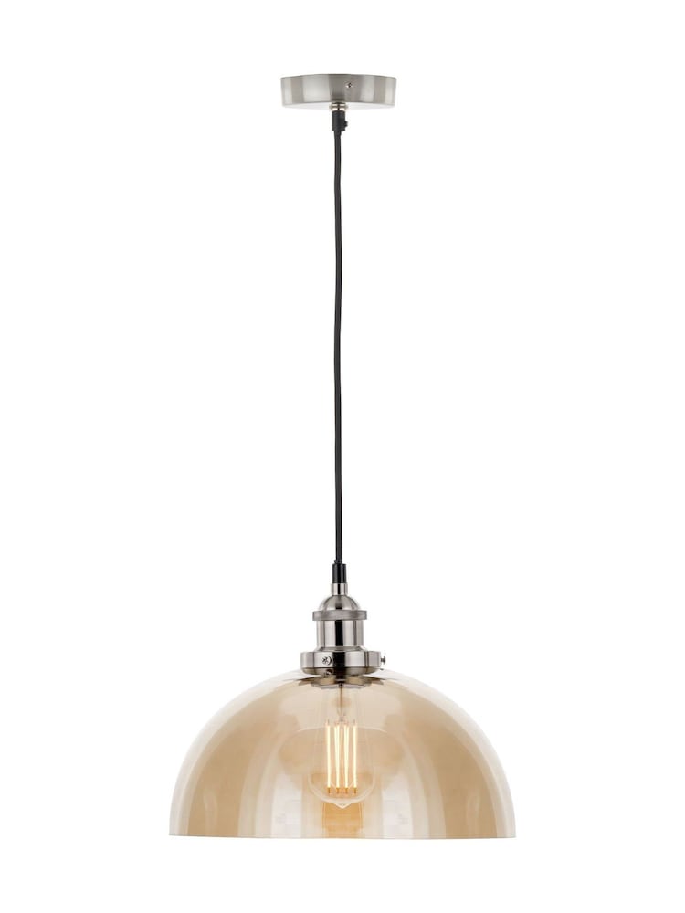 Pacific Lifestyle Natural Metal and Lustre Glass Dome Pendant Ceiling Light - Image 6 of 6