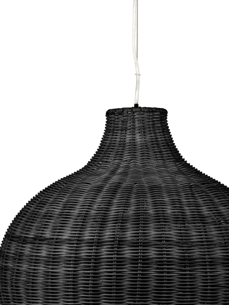Pacific Lifestyle Black Rattan Pendant Ceiling Light - Image 6 of 6