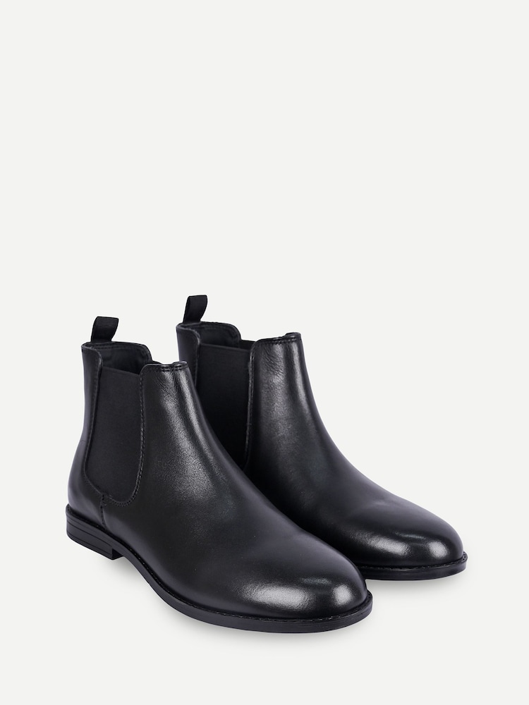 Off The Hook Black Trueman Leather Chelsea Boots - Image 2 of 6