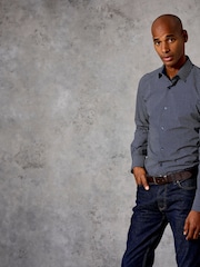 Navy Blue Circles - Skopes Tailored Fit Party Shirt - Imagen 1 de 3
