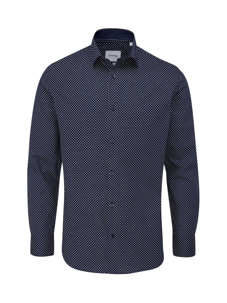 Navy Blue Circles - Skopes Tailored Fit Party Shirt - Imagen 2 de 3