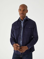 Skopes Blue Regular Fit Casual Corduroy Overshirt - Image 1 of 6