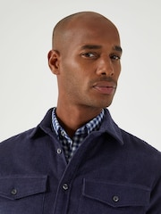 Skopes Blue Regular Fit Casual Corduroy Overshirt - Image 4 of 6