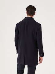 Skopes Navy Blue Tailored Fit Aldgate Overcoat - Image 3 of 6