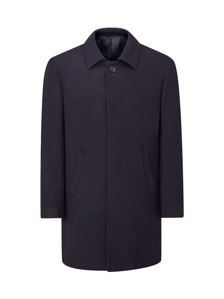 Skopes Navy Blue Tailored Fit Aldgate Overcoat - Image 6 of 6