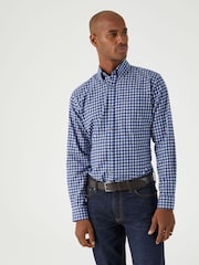 Skopes Navy Blue Regular Fit Casual 100% Cotton Shirt - Image 1 of 5