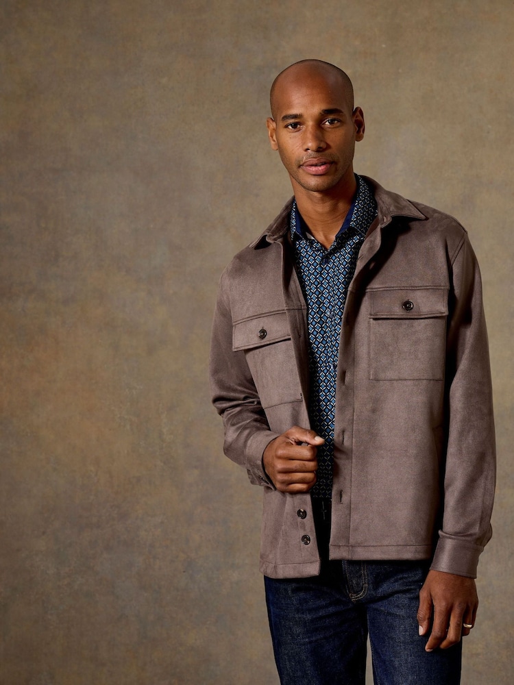 Skopes Mocha Brown Regular Fit Casual Shacket - Image 1 of 8