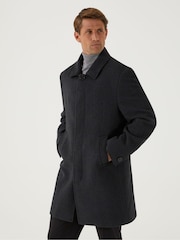 Skopes Charcoal Grey Tailored Fit Aldgate Overcoat - Image 3 of 6