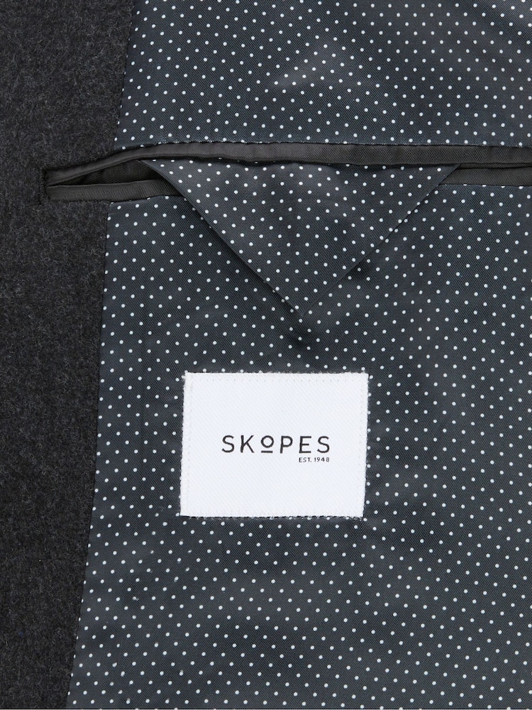 Skopes Charcoal Grey Tailored Fit Aldgate Overcoat - Image 6 of 6