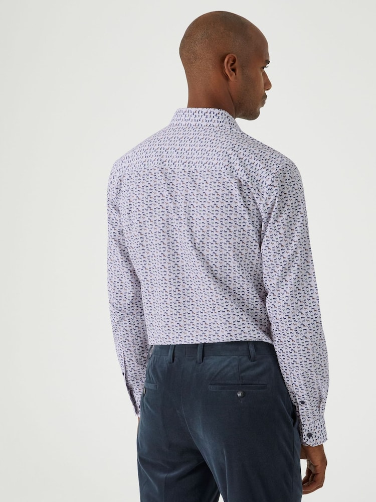 Skopes Multi Deer Print Tailored Fit Party Shirt - Image 1 of 5