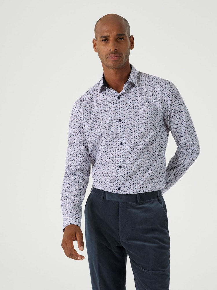 Skopes Multi Deer Print Tailored Fit Party Shirt - Image 2 of 5