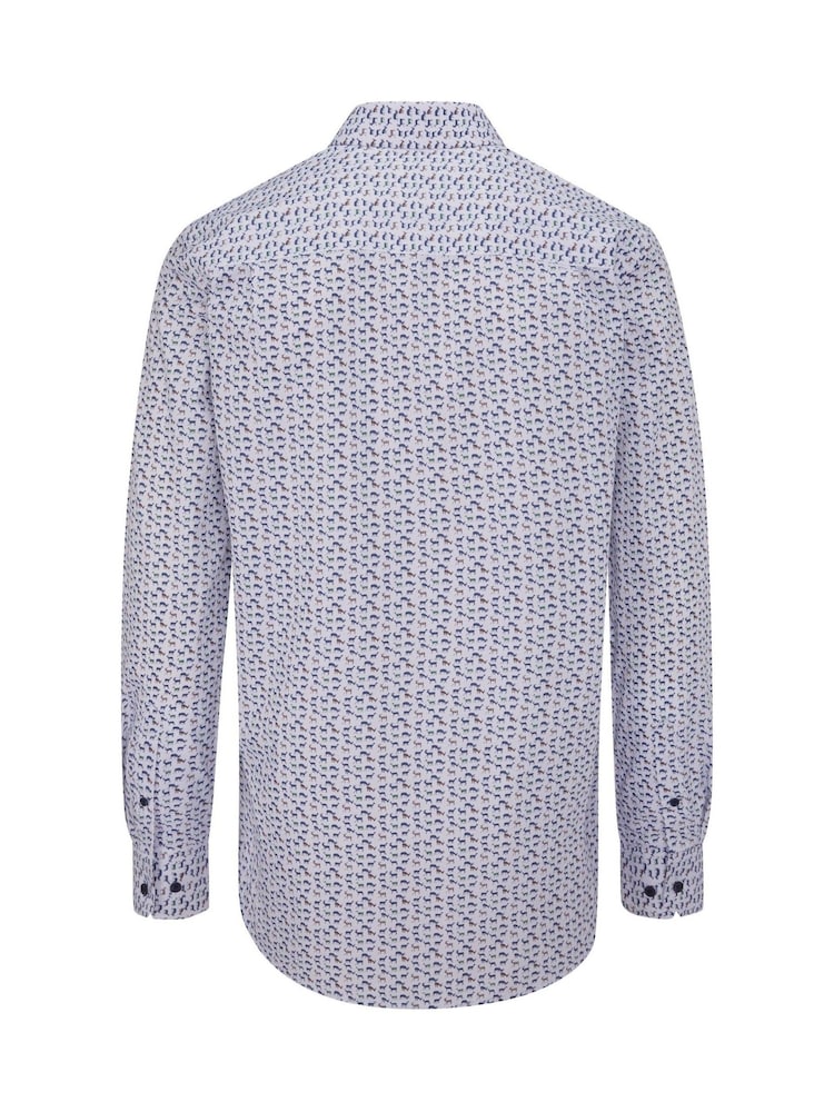 Skopes Multi Deer Print Tailored Fit Party Shirt - Image 5 of 5