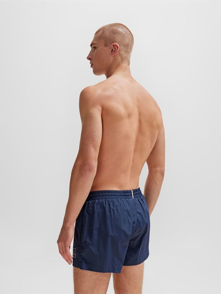 BOSS Navy Mooneye Logo Swim Shorts - Image 5 of 7