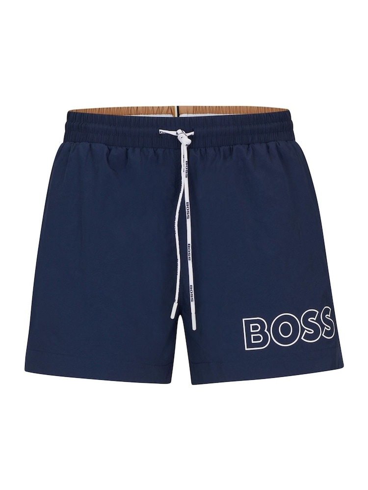 BOSS Navy Mooneye Logo Swim Shorts - Image 7 of 7