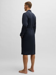 BOSS Dark Blue Logo Embroidered 100% Cotton Jersey Robe Dressing Gown - Image 3 of 4