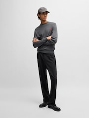 Серый - HUGO Knitted 100% Cotton Sweater - Image 1 of 4