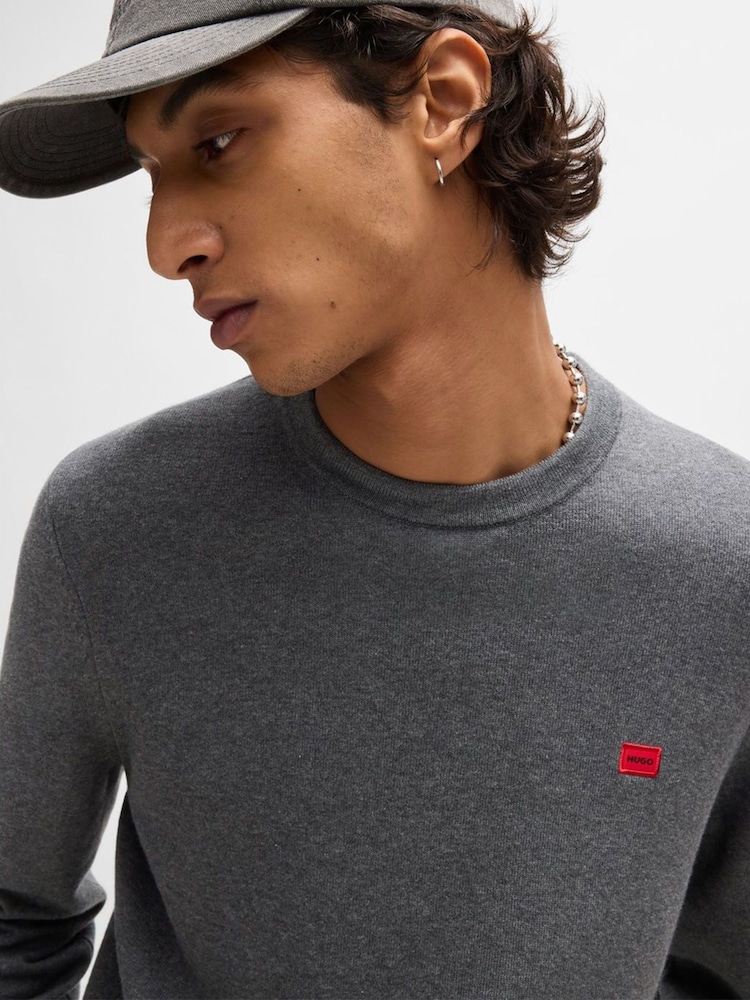 Серый - HUGO Knitted 100% Cotton Sweater - Image 2 of 4