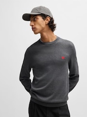 Серый - HUGO Knitted 100% Cotton Sweater - Image 3 of 4