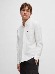 HUGO White Button Down Oxford Shirt - Image 1 of 4