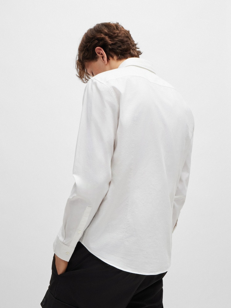 HUGO White Button Down Oxford Shirt - Image 2 of 4