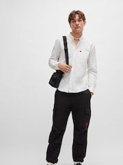 HUGO White Button Down Oxford Shirt - Image 3 of 4