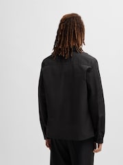 HUGO Black Cotton Zip-Up Overshirt - Image 2 of 6