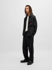 HUGO Black Cotton Zip-Up Overshirt - Image 5 of 6
