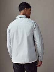 HUGO Blue Cotton Zip-Up Overshirt - Image 2 of 5
