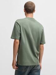 HUGO Khaki Green Relaxed Fit 100% Cotton T-Shirt With Logo Print - Image 2 of 9