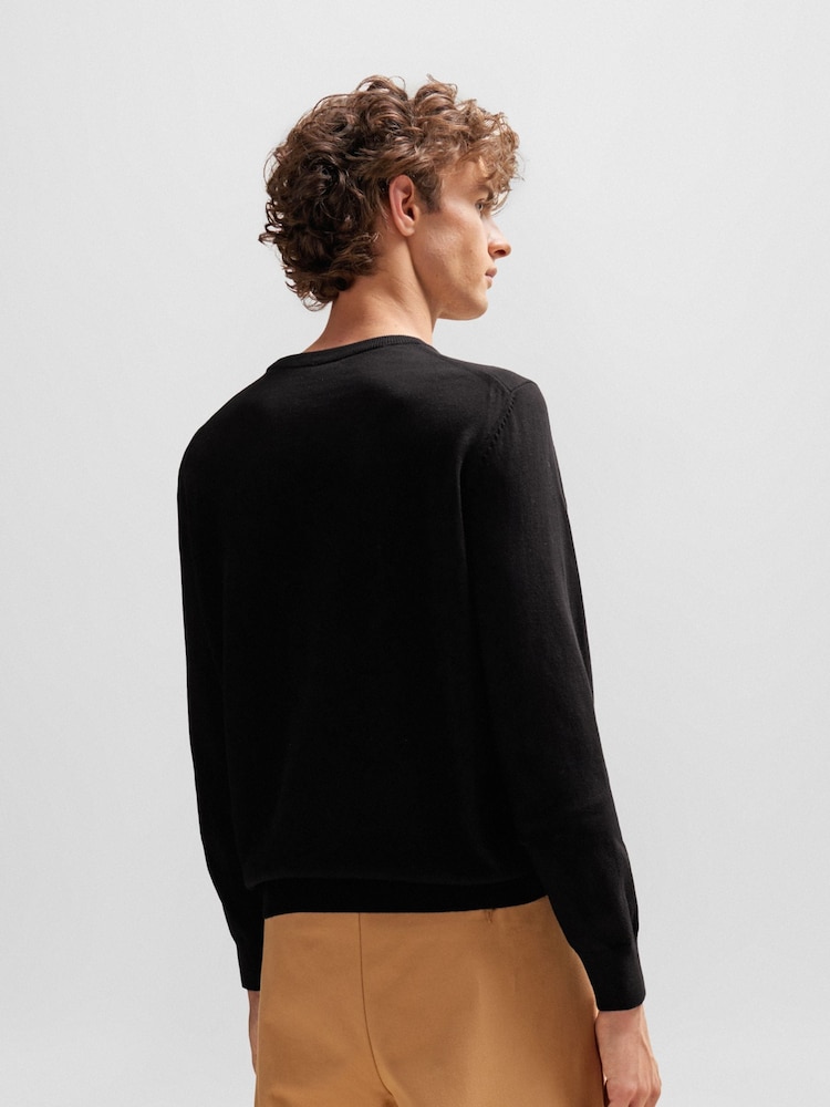 BOSS Black Pacas Embroidered Logo 100% Cotton Jumper - Image 2 of 5 BOSS Black Pacas Embroidered Logo 100% Cotton Jumper - Image 2 of 5