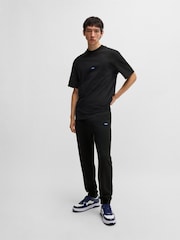 HUGO Black Hugo Logo Patch 100% Cotton Jersey T-Shirt - Image 3 of 4