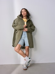 Khaki Green Parka 100% Cotton Coat - Image 1 of 8