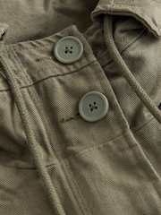 Khaki Green Parka 100% Cotton Coat - Image 7 of 8