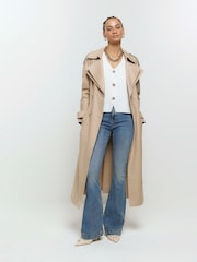 River Island Blue High Waisted Tummy Hold Flare Jeans - Image 4 of 6