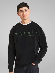All + Every Black The Matrix Resurrections Logo Mens Sweatshirt - Image 1 of 4