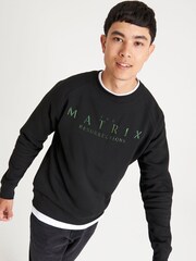 All + Every Black The Matrix Resurrections Logo Mens Sweatshirt - Image 2 of 4