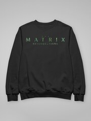 All + Every Black The Matrix Resurrections Logo Mens Sweatshirt - Image 3 of 4