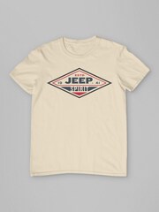 All + Every Cream Jeep Estd 1941 Spirit Logo Mens 100% Cotton T-Shirt - Image 2 of 3