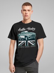 All + Every Black Austin Healey 2 Seater Grand Tourer British Motor Heritage Mens 100% Cotton T-Shirt - Image 2 of 4