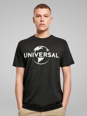 All + Every Black Universal Pictures Logo Mens 100% Cotton T-Shirt - Image 1 of 4