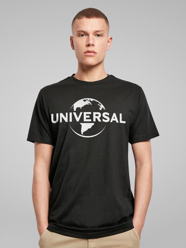 All + Every Black Universal Pictures Logo Mens 100% Cotton T-Shirt - Image 1 of 4