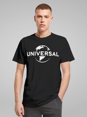 All + Every Black Universal Pictures Logo Mens 100% Cotton T-Shirt - Image 2 of 4
