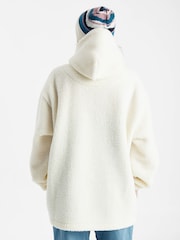 Harper & Lewis Cream Joss Hooded Sherpa Fleece - Image 6 of 8