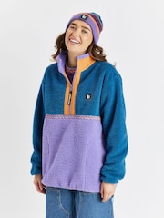 Harper & Lewis Blue Blue Logan Quarter Zip Sherpa Fleece - Image 1 of 10