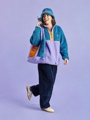 Harper & Lewis Blue Blue Logan Quarter Zip Sherpa Fleece - Image 2 of 10